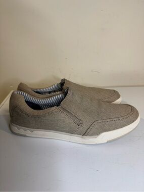 Clarks Cloudsteppers Step Isle Row Men’s 12” Sand Canvas Slip On Shoes